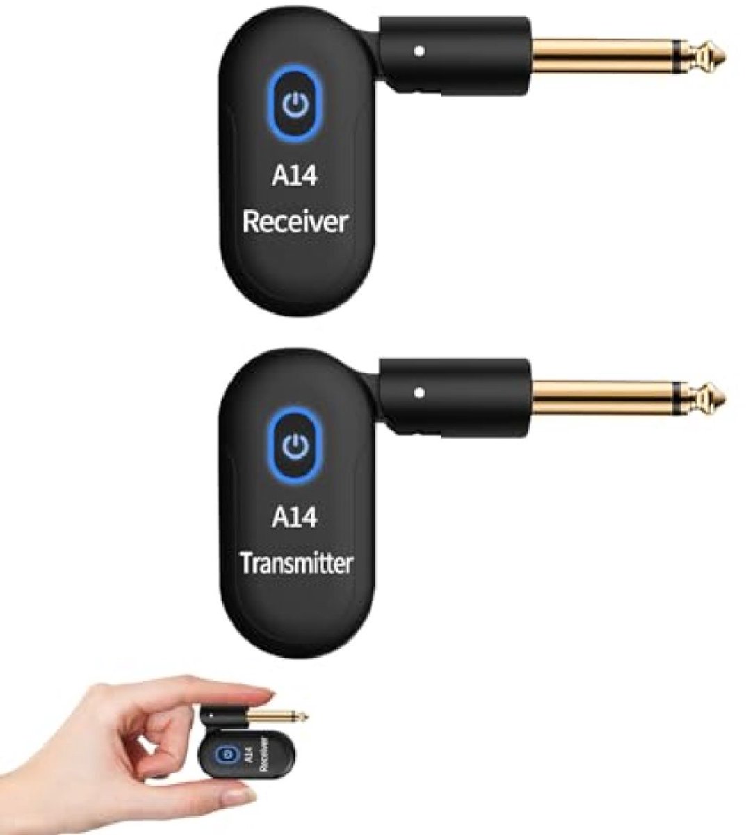 carmdering - Draadloos Gitaarsysteem 2,4 GHz – Zender en Ontvanger voor Elektrische Gitaar en Basgitaar, Draadloos Muziekinstrument Systeem, Lage Latency <4 ms, 30 m Bereik