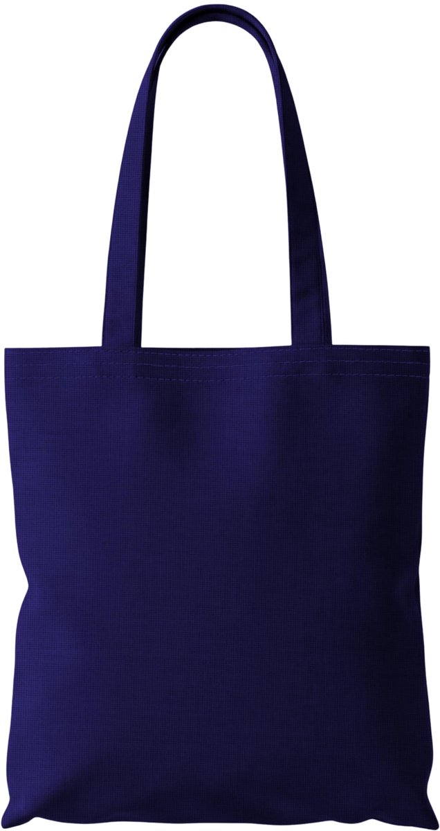 Katoenen tas lange hengsels - marineblauw - stijlvol en praktisch - ideaal voor dagelijks gebruik - ShopVlot