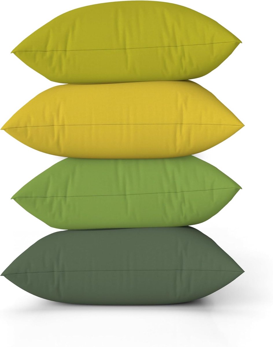 linnen sofa kussensloop groen kleurverloop bedkussen lente kleur lichtgroen handgemaakte vierkante kussenslopen met onzichtbare ritssluiting 60 x 60 cm set van 4