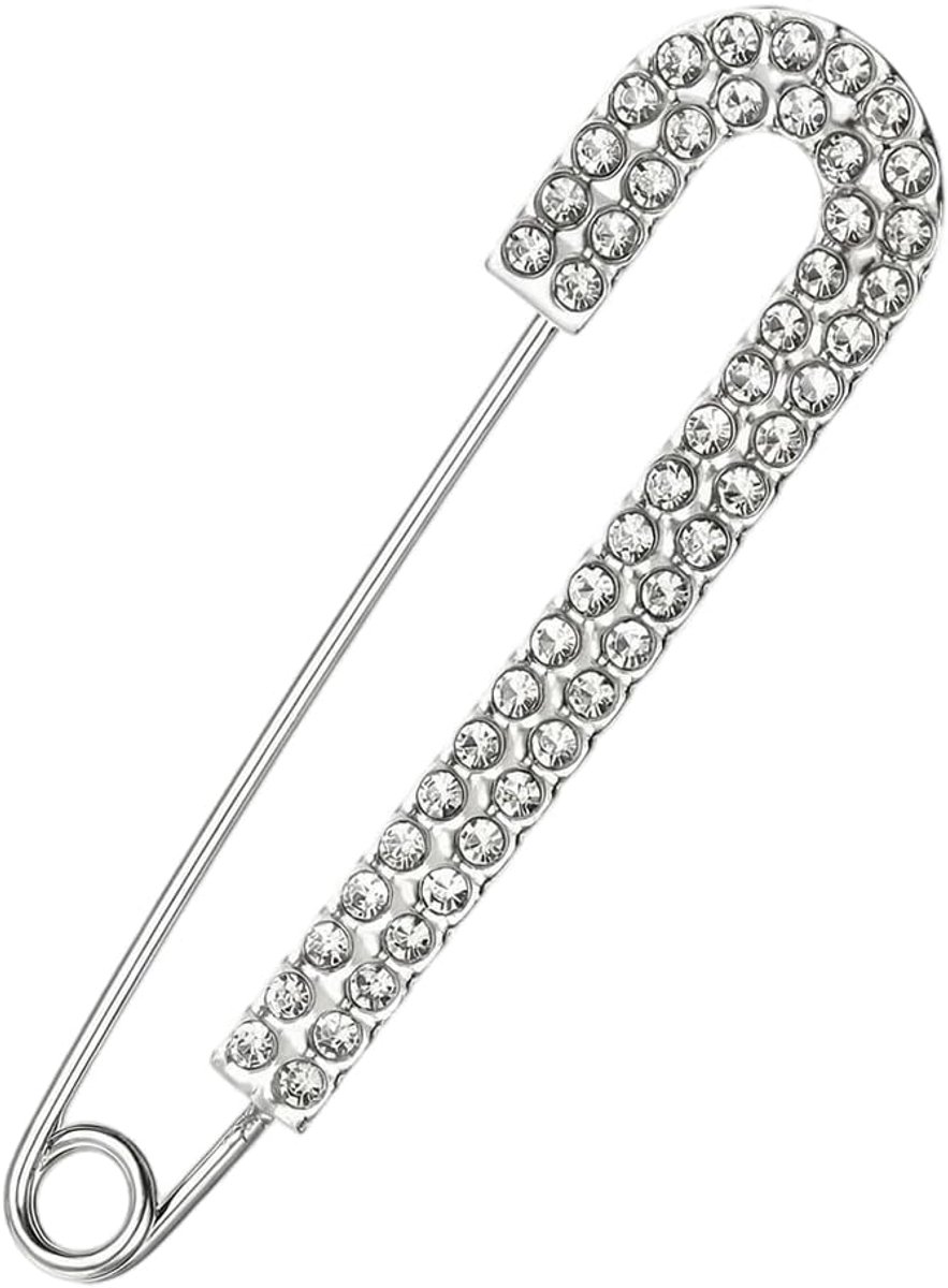 Strass Broche Veiligheidsspelden Clips Sjaal Gesp Pin Bevestiging Sieraden Gep Jurk Decoraties Kleding Ornament Voor Vrouwen Meisjes Zilver