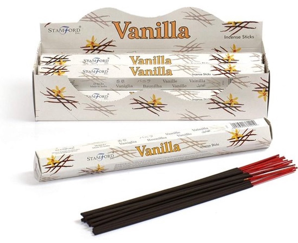 Vanille Wierook Sticks - 6 Pakken (120 Stuks) - Langdurige Geur voor Huis en Ontspanning
