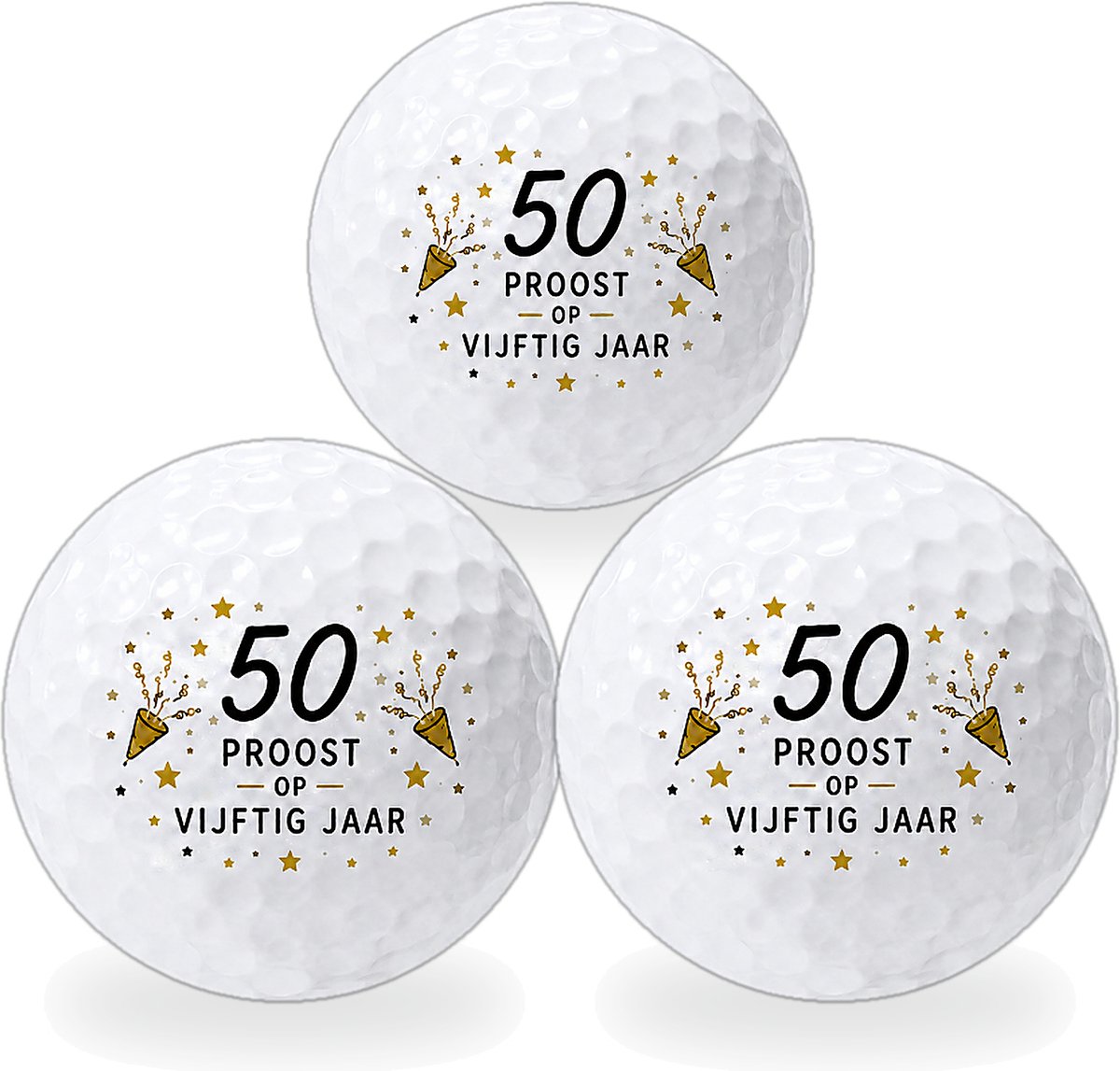 Wilson Golfballen 50 Jaar Abraham Sarah - Verjaardag Golf Cadeau - 3 stuks - Bedrukte Golfballen