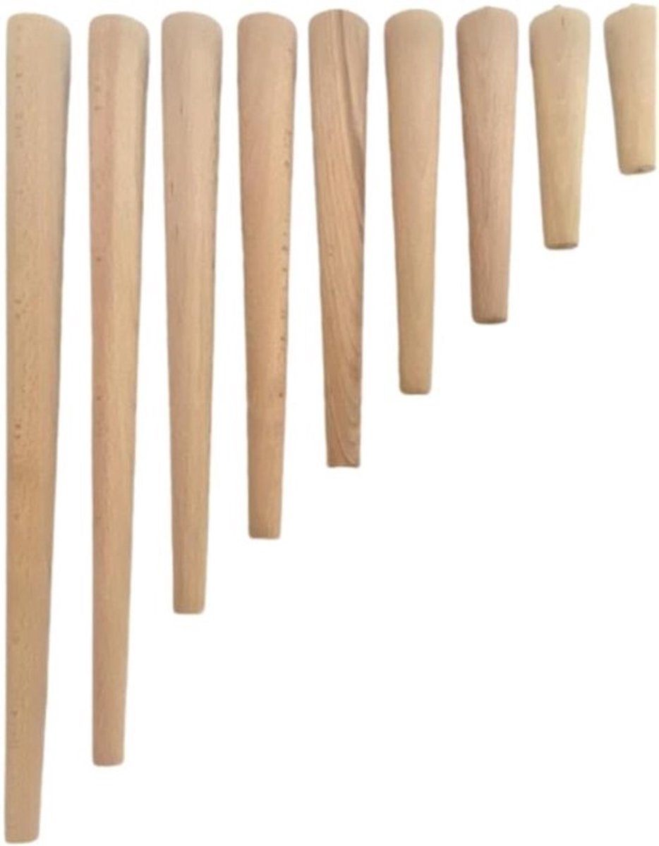 Set van 4 Massief Houten Tafelpoten voor Eettafel of Bureau - Natuurlijk Beukenhout
