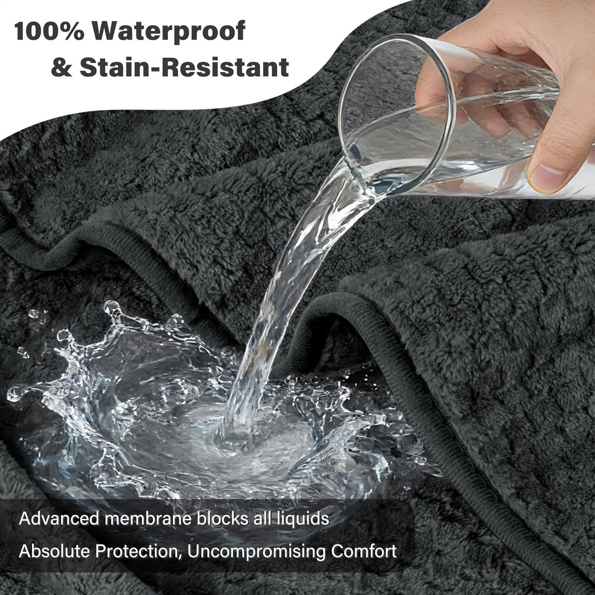 Classy Waterdichte deken in lichtgrijs, waterdichte hondendeken, wasbaar, bankbescherming, bankovertrek, waterdicht, liefdesdeken, wollige knuffeldeken, bedbescherming, sprei, 76,2 x 101,6