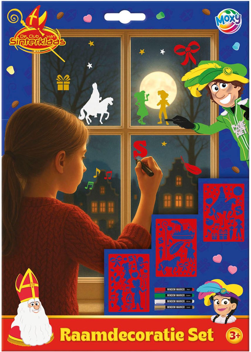 Club van Sinterklaas Raamdecoratieset - 31x22cm