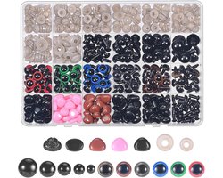520 stuks plastic veiligheidsogen amigurumi, diy ogenhaak, ogen voor knuffels, knuffels, poppen, speelgoed, doe-het-zelf