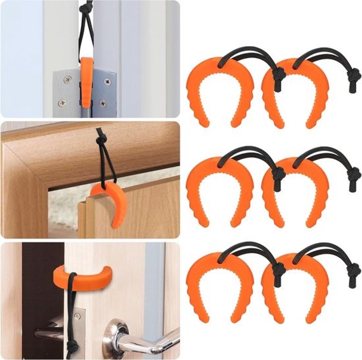6x Veiligheids Deurstopper Wig Oranje voor Hulpdiensten en Noodsituaties