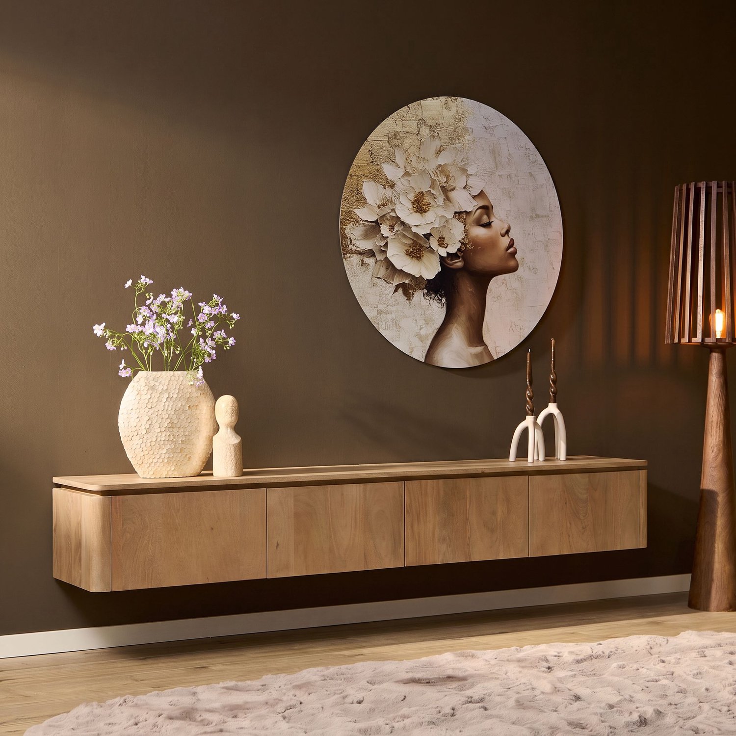 Starfurn Tv-meubel Dallas Naturel - Bruin - 35x210x30 cm