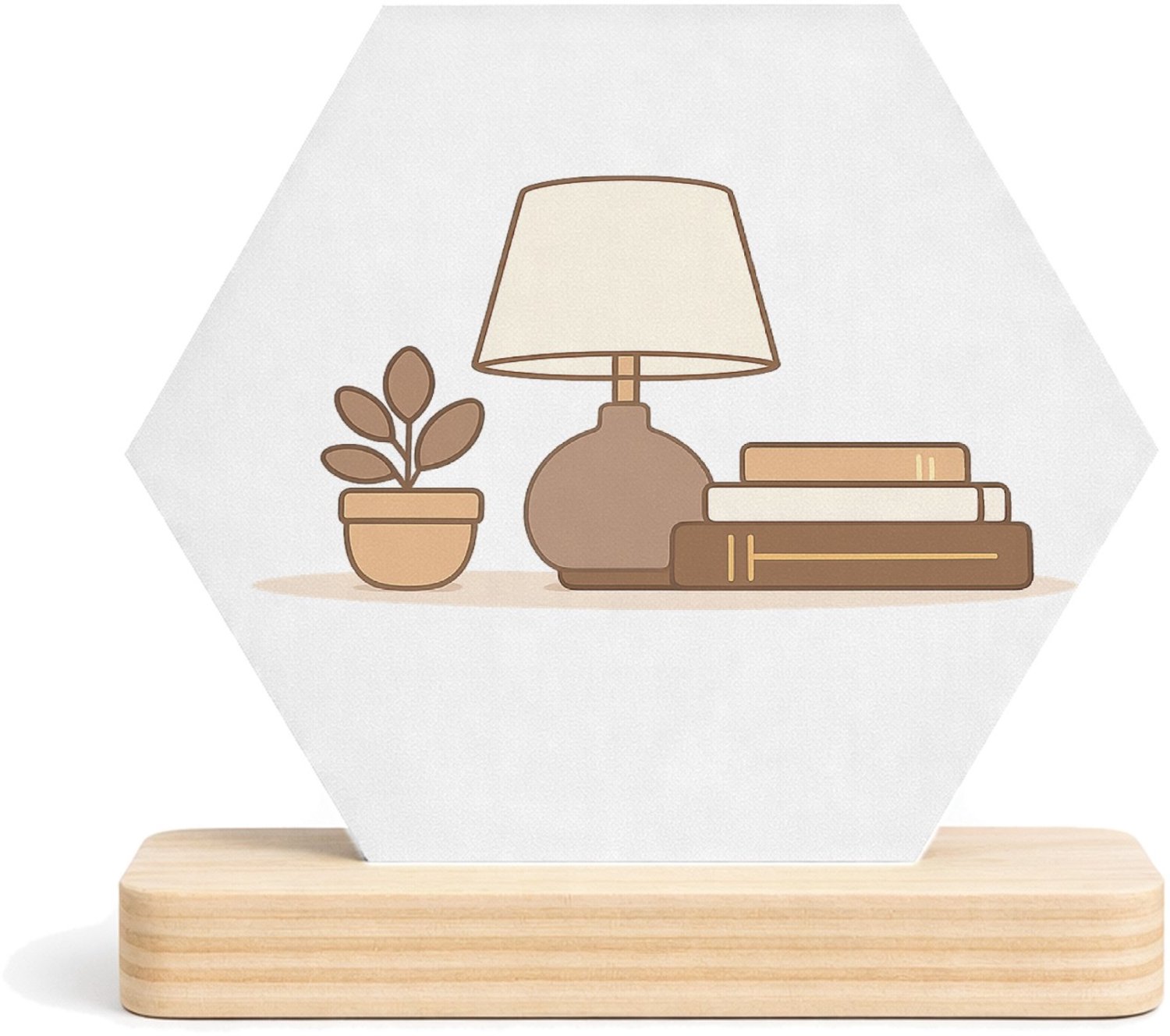 Mr Cadeautjes MDF fotolijst/inleg hexagon 14 x 13 - design Een zachte woonquote op een minimalistisch woonaccessoire me | cadeau Wit
