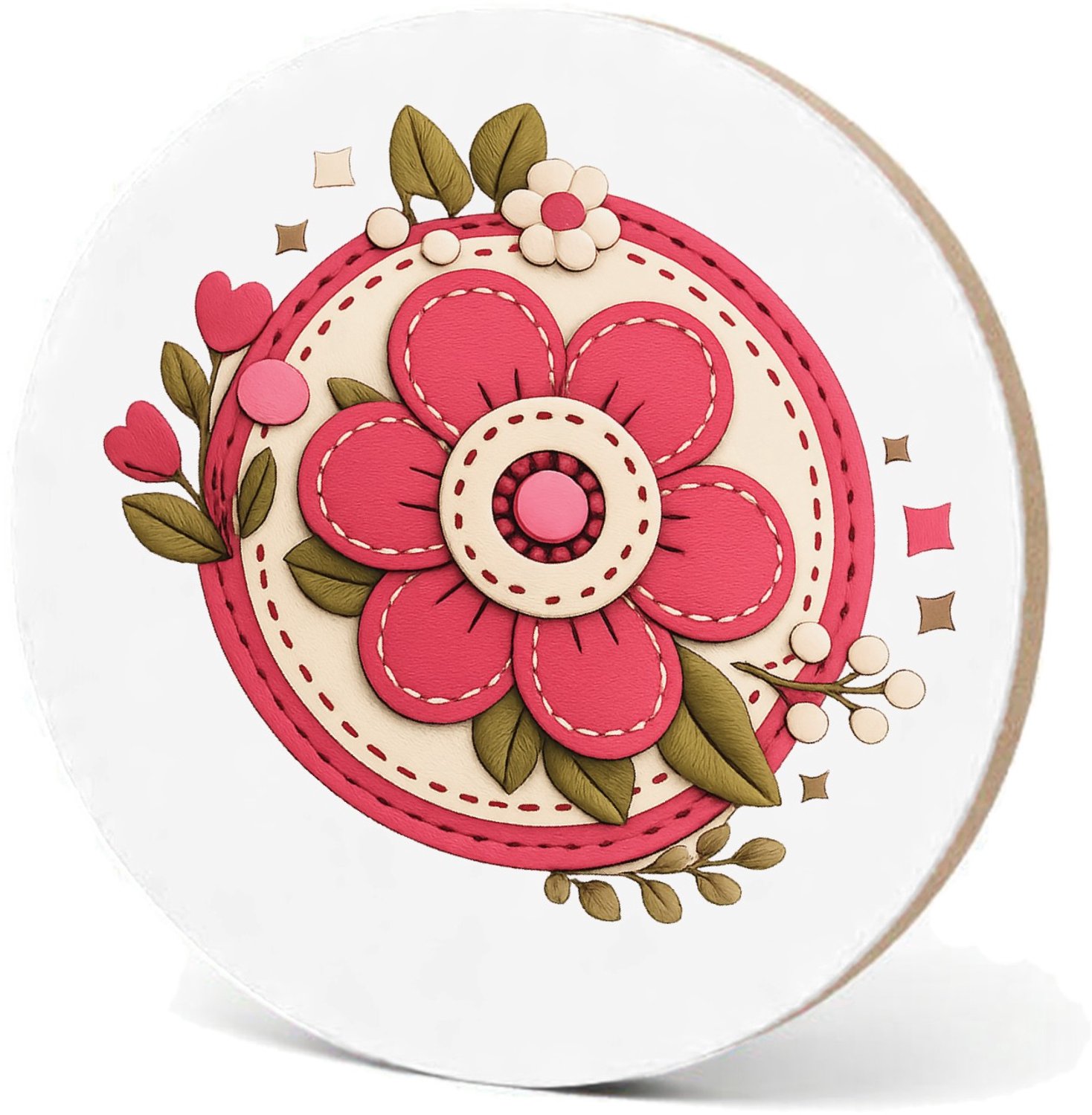 Mr Cadeautjes MDF fotolijst - design Een vrolijke complimentenbadge met retro bloemenkader en cen | cadeau Wit