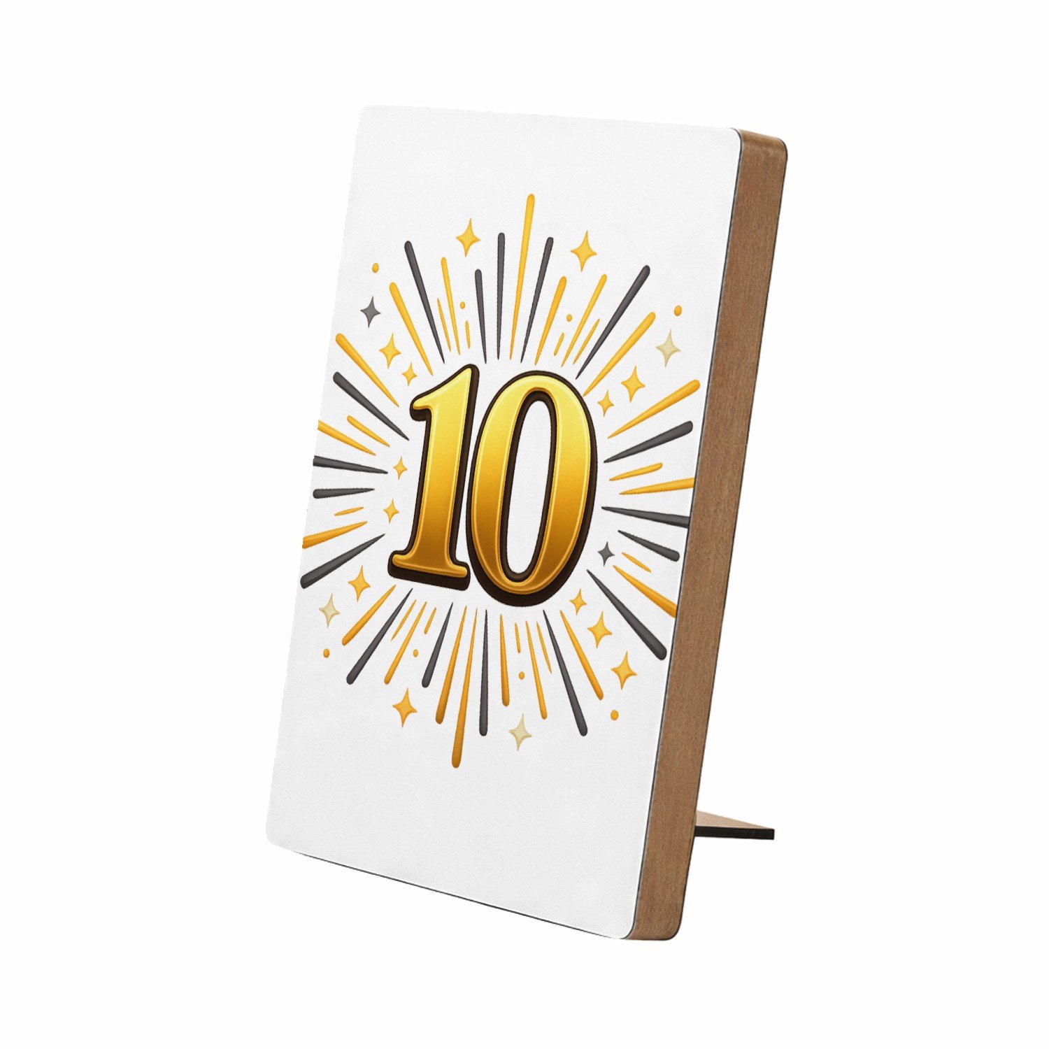 Mr Cadeautjes Glasframe/MDF 12,7 x 17,8 - design Luxe jubileum met een ander centraal symbool en een stralend | cadeau Wit