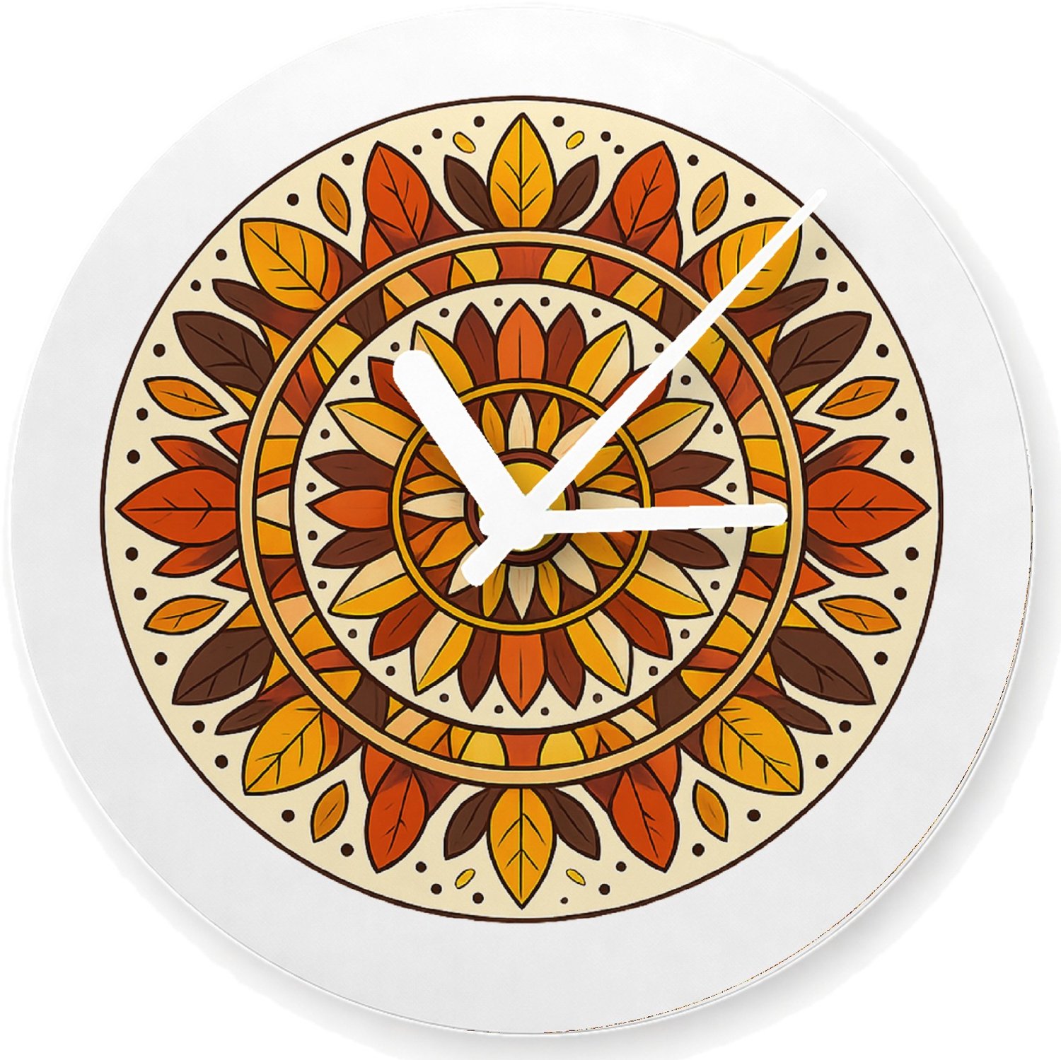 Mr Cadeautjes Glazen klok Ø 20 - design Ronde zonnewaaier met botanische rust | cadeau Wit