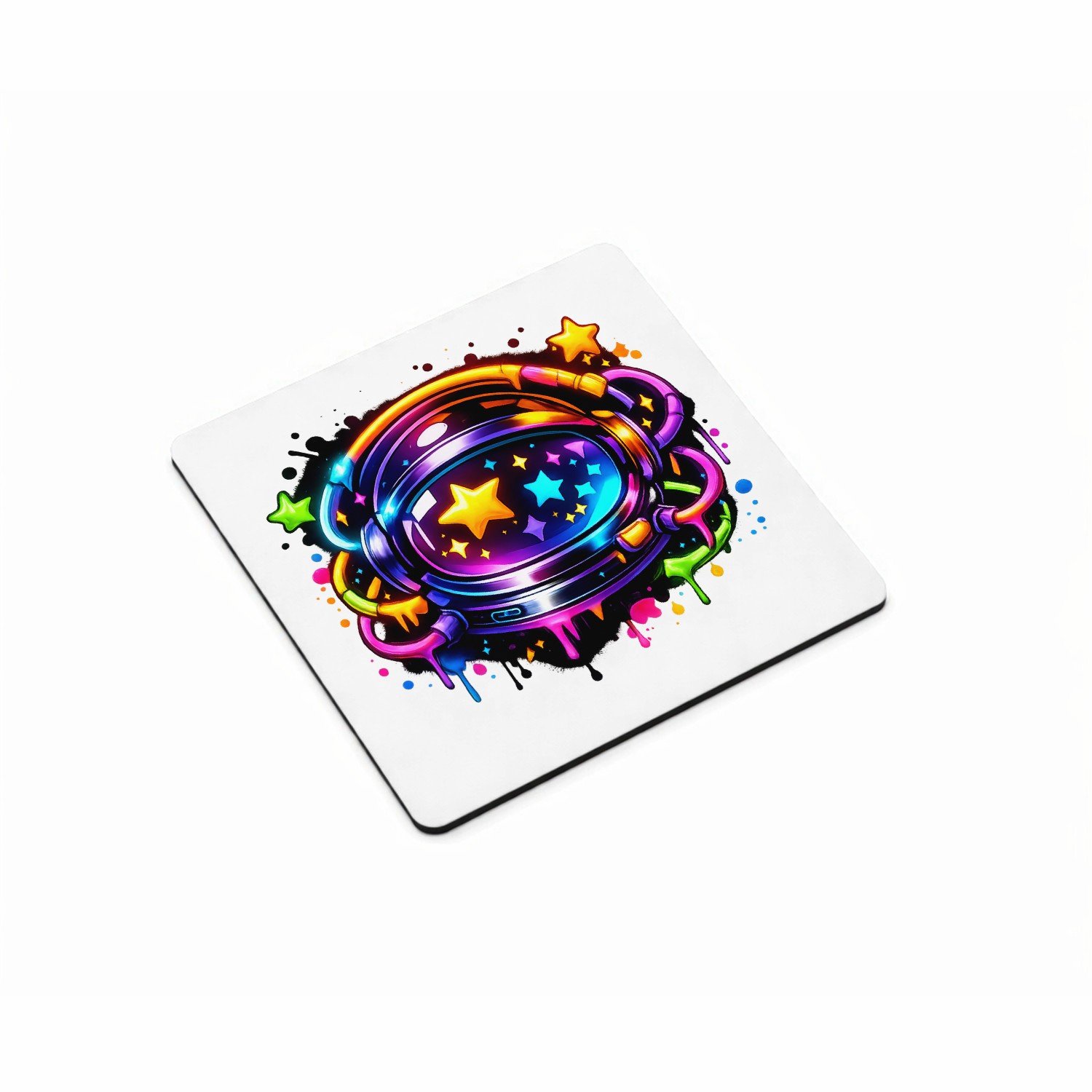 Mr Cadeautjes MDF magnetische fotolijst vierkant 9,5 - design Glow-tech drinkdesign voor jongeren | cadeau Wit