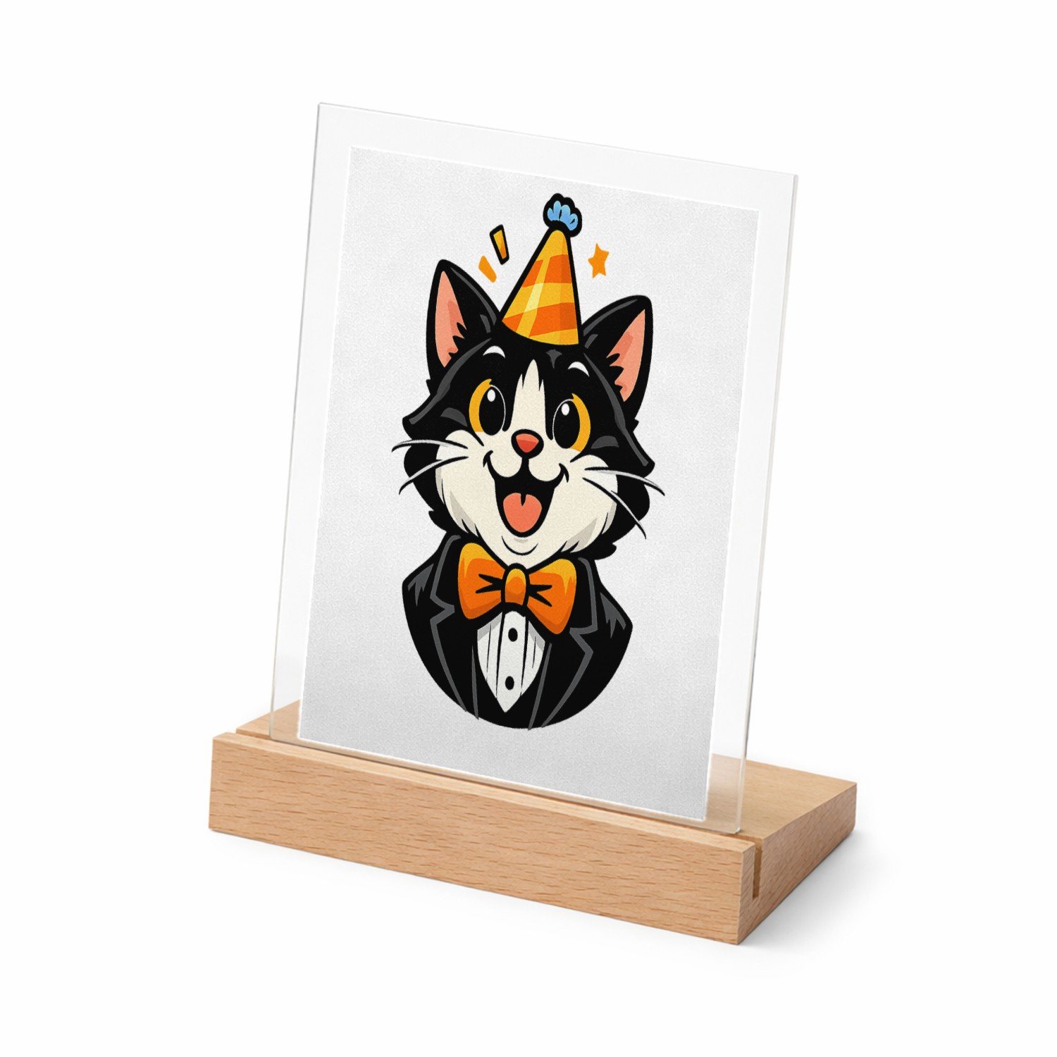 Mr Cadeautjes Glasframe met vaste tekst - design Humoristische feestprint met een dierlijk personage in nette | cadeau Wit