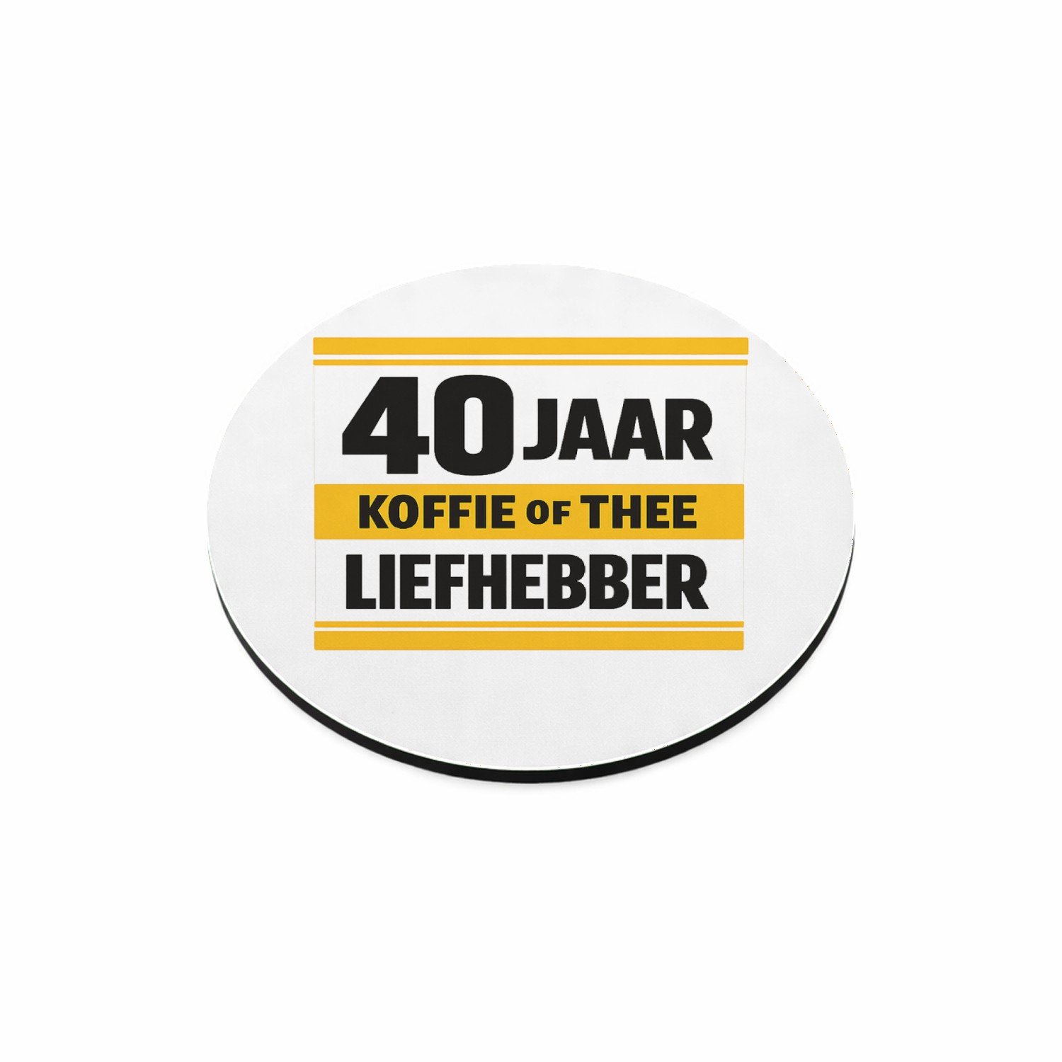 Mr Cadeautjes MDF magnetische fotolijst rond Ø 9,5 - design Humoristische jubileumopdruk rond een favoriete drank in een | cadeau Wit