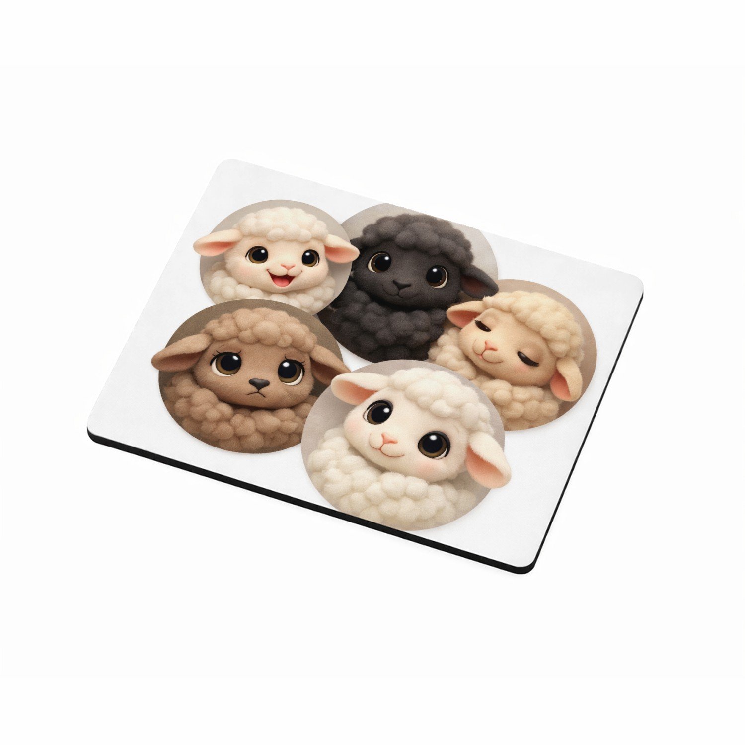 Mr Cadeautjes MDF magnetische fotolijst 9 x 7 - design Mini-galerij van schattige boerderijdieren in losse cirkels | cadeau Wit