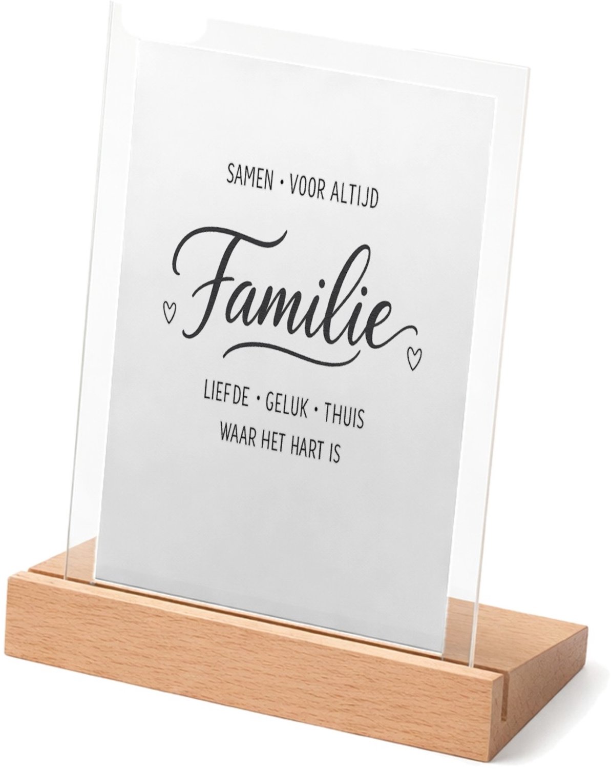 Mr Cadeautjes Glasframe met vaste tekst - design Een vergelijkbare warme typografische cadeaustijl met een ce | cadeau Wit