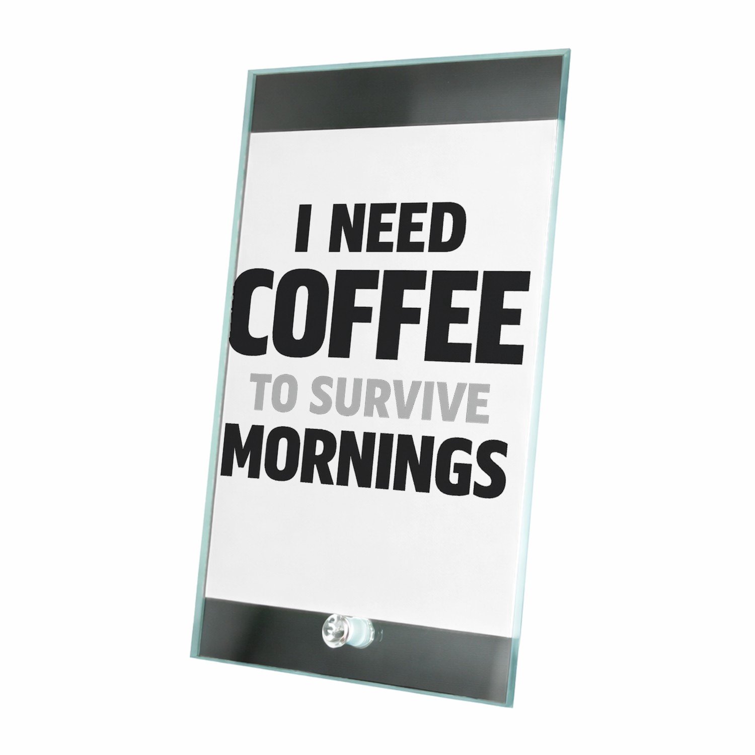 Mr Cadeautjes Glasframe 15 x 23 - design Minimalistische statementprint met een nuchtere, droge grap | cadeau Wit