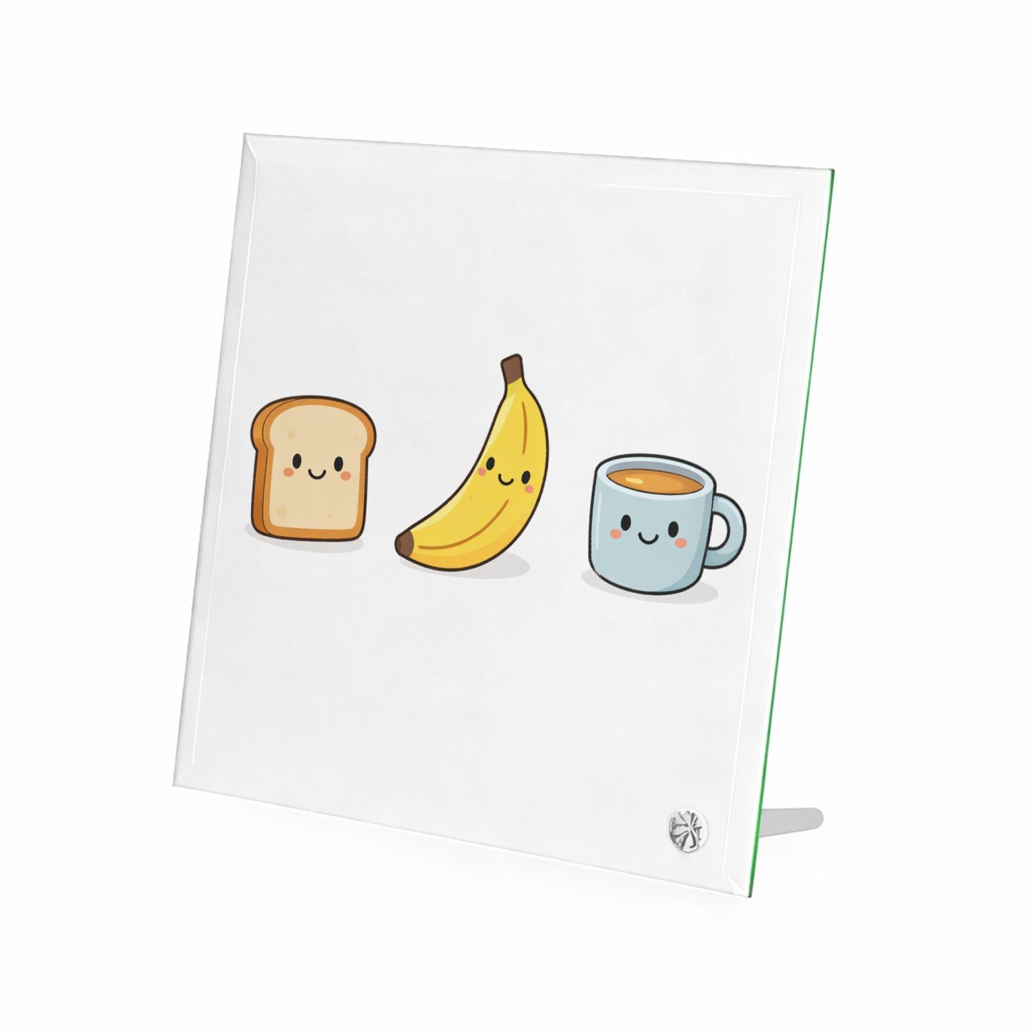 Mr Cadeautjes Glasframe 20 x 20 - design Rustige ontbijtprint met een speelse centrale boodschap en d | cadeau Wit