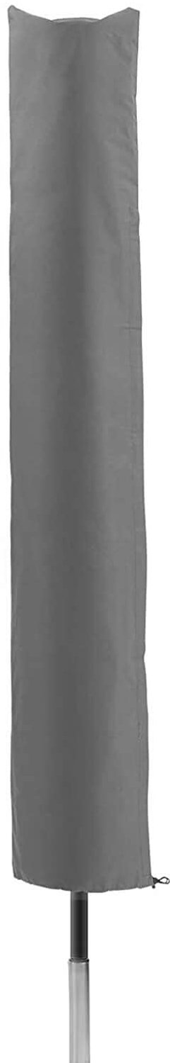 Famanu Beschermhoes voor parasol van 600D Oxford-stof, waterafstotend met PVC-coating, 153 x 30 x 30 cm, ideaal voor het beschermen van tuinparasol, voorzien van trekkoord voor een stevige sluiting wit