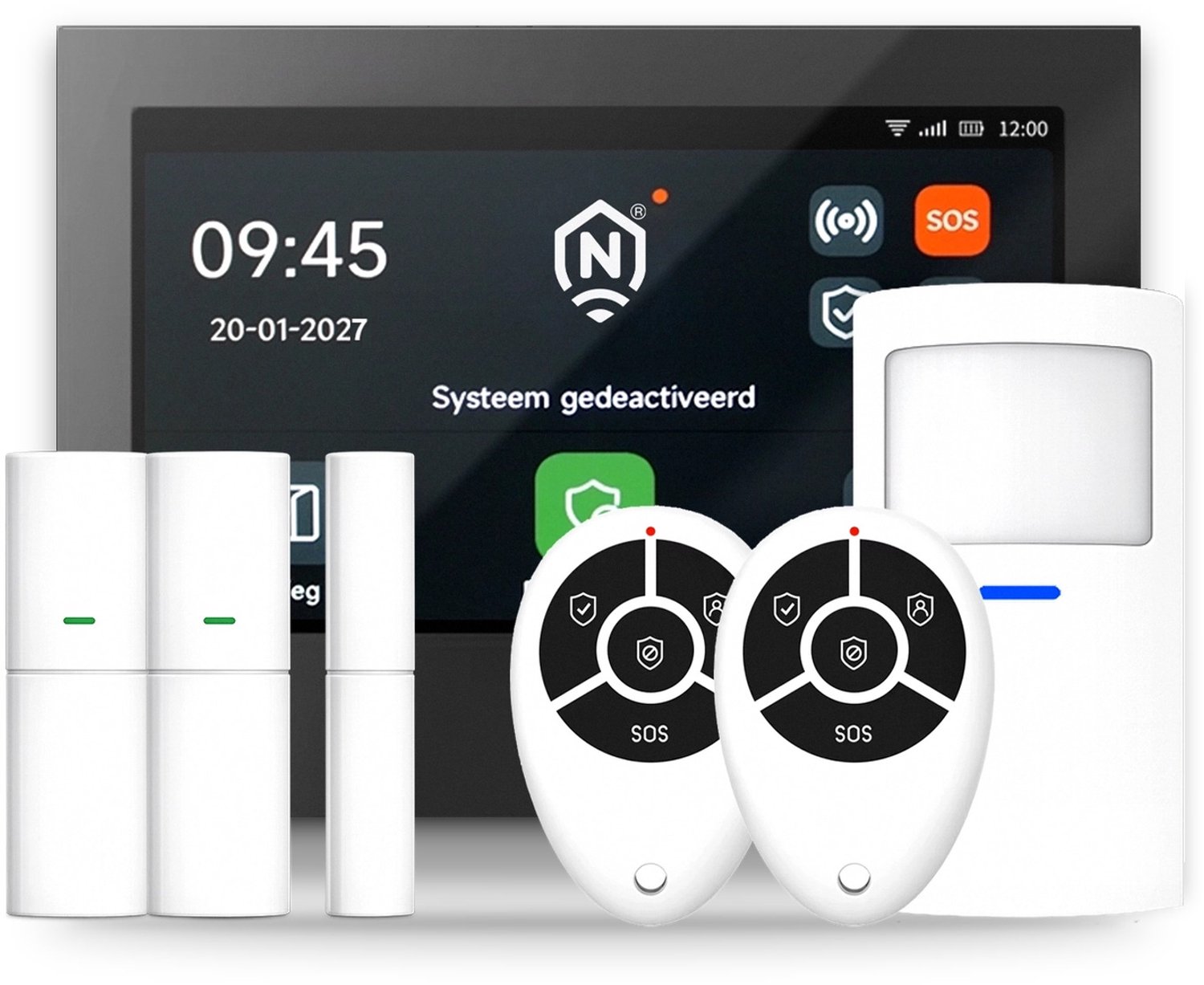 ShieldLink® Elite Alarmsysteem voor Bedrijf – Startset – Draadloos & Uitbreidbaar – Met App – Zonder Abonnement – Anti-Jam – Bereik tot 500m