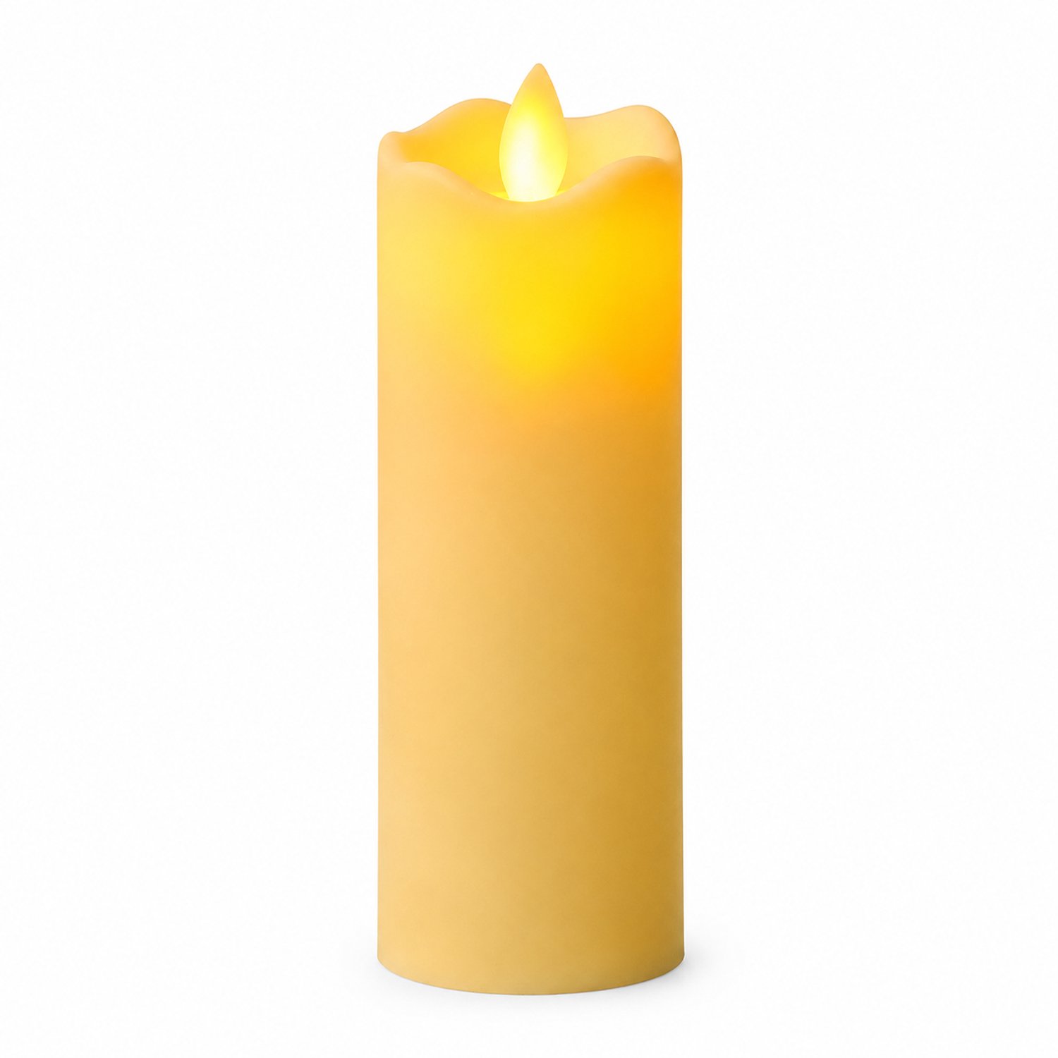 SWGOTA led kaarsen 5 × 15 cm met golvende bovenrand en gladde kunststof behuizing, voor bruiloften en verjaardagen, 12 stuks per displaydoos Wit