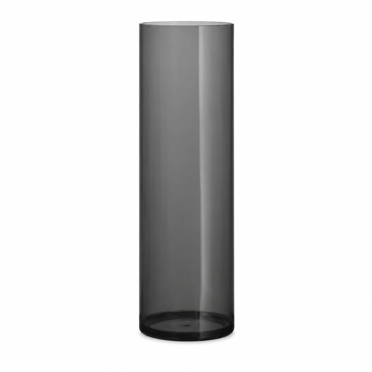 SWGOTA Grijze cilindervaas van acryl - opening 12 cm, hoogte 30 cm - doorschijnende vaas voor bloemschikken Grijs