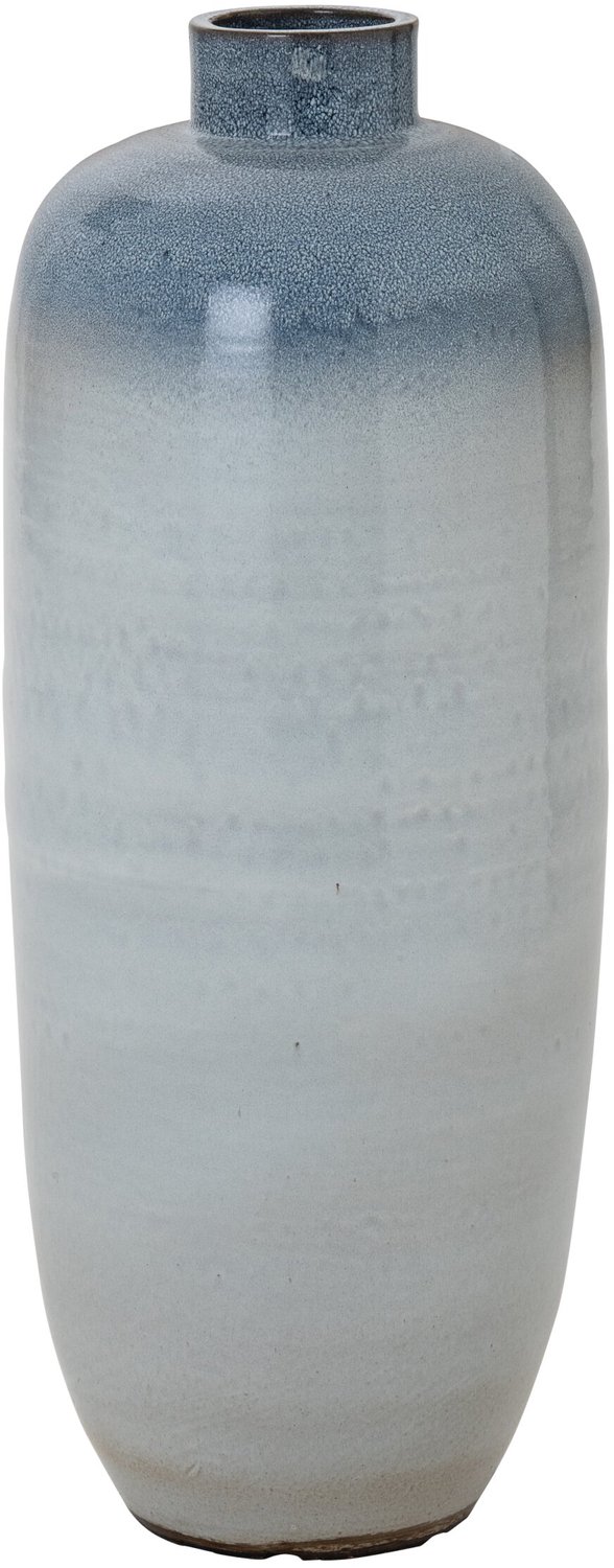J-Line Vloervaas Keramiek Wit/Lichtblauw Large Blauw - Wit