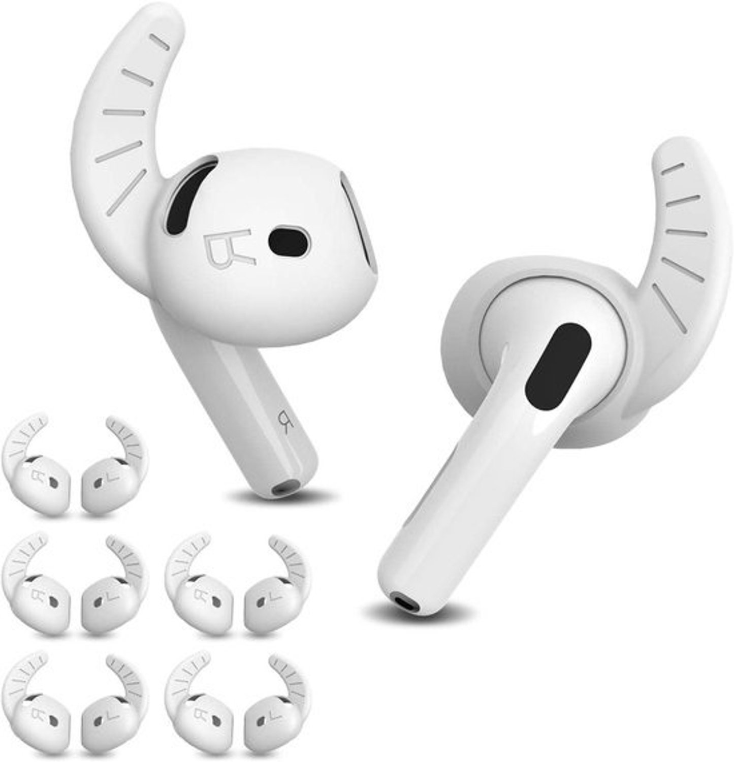 Oorhaken voor AirPods - Accessoires voor oordopjes - Voor sporten en bewegen - Antislipontwerp van siliconen - 5 paar - Wit