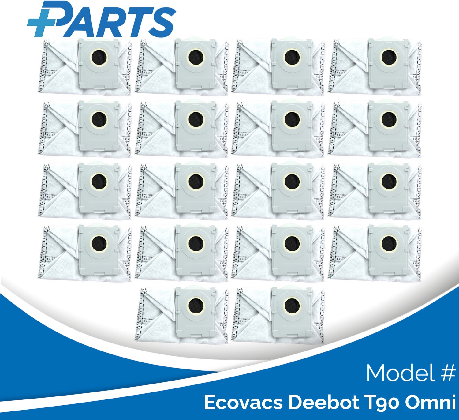 Plus.Parts Ecovacs Deebot T90 Omni Stofzakken (18 Stuks, Plus.Parts® alternatief voor DDB030046) Overig