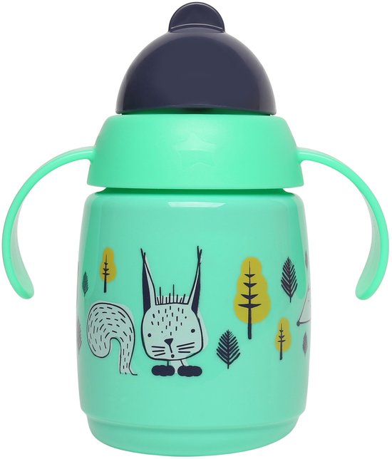 Tommee Tippee Groene beker met verzwaarde rietje, drinkfles met handvatten 300ml 6m+ — afbeelding 2