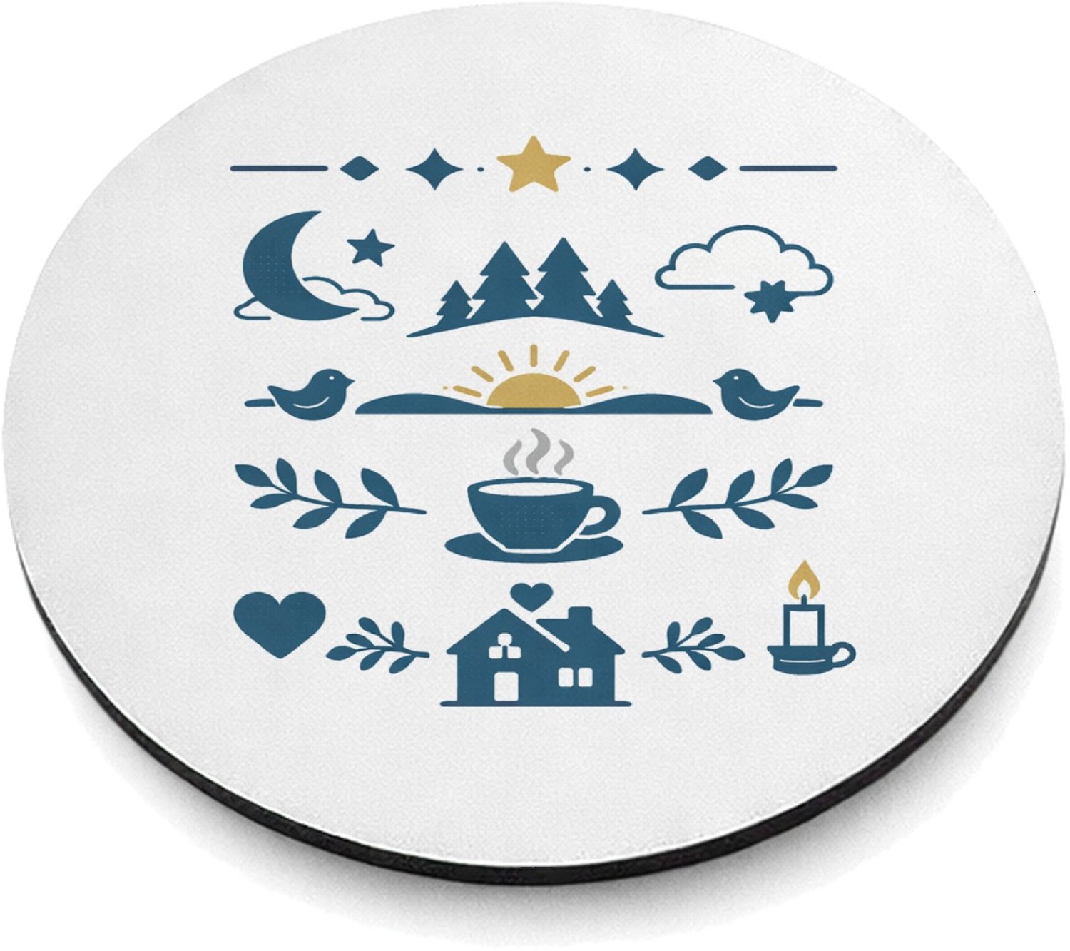 Mr Cadeautjes MDF magnetische fotolijst rond Ø 9,5 - design Een onderscheidende waarderingsprint voor een ouderfiguur me | cadeau Wit