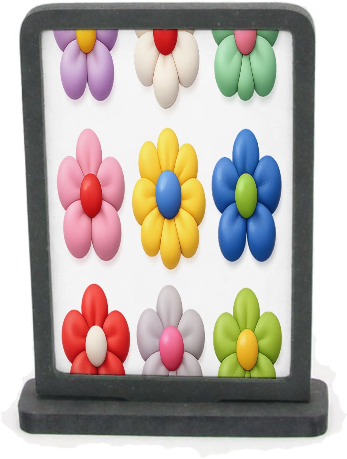 Mr Cadeautjes Houten fotolijst rechthoek met MDF inleg - design Een reeks speelse fruitvormen met verschillende texturen, ne | cadeau Wit