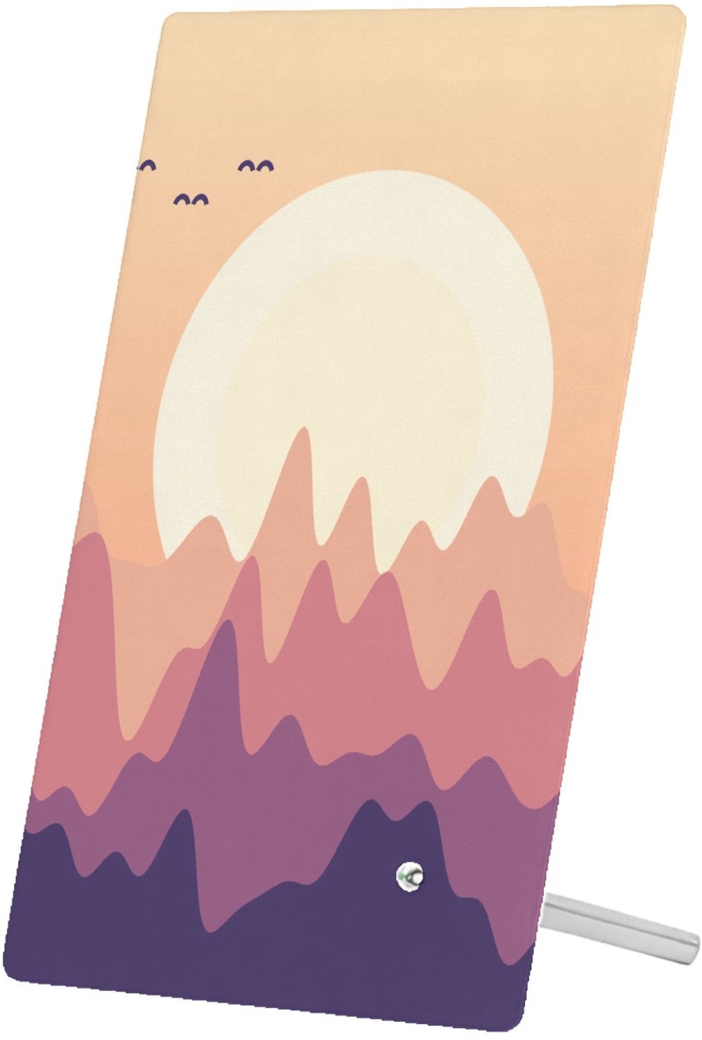 Mr Cadeautjes Glasframe 11 x 16 - design Bergen bij zonsondergang | cadeau Wit