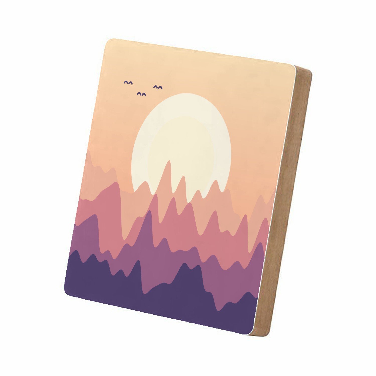 Mr Cadeautjes MDF staande fotolijst 15,2 x 15,2 - design Bergen bij zonsondergang | cadeau Wit