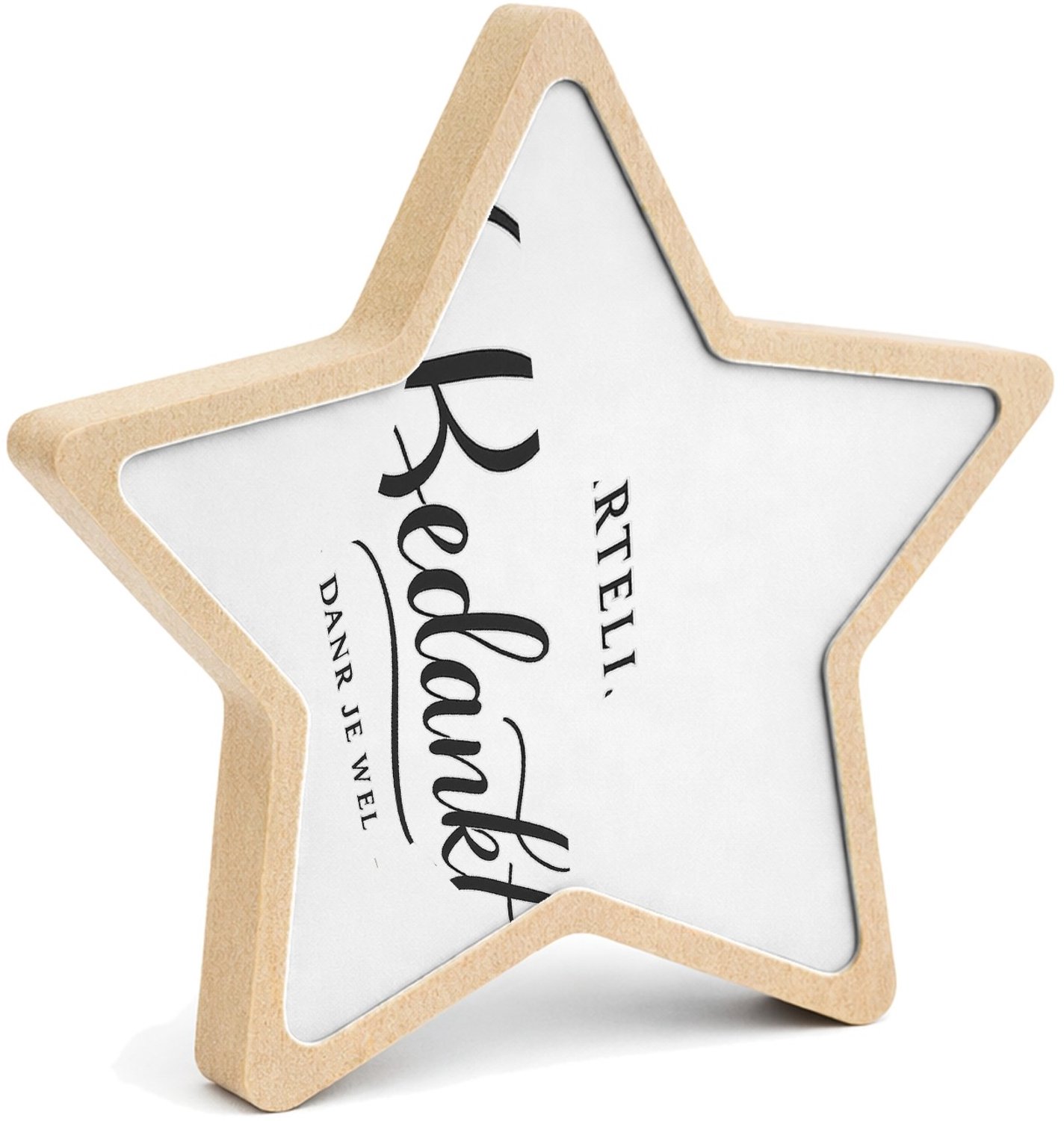 Mr Cadeautjes MDF fotolijst ster 14 x 13,5 - design Een krachtige waarderingsposter met botanische omlijsting ro | cadeau Wit