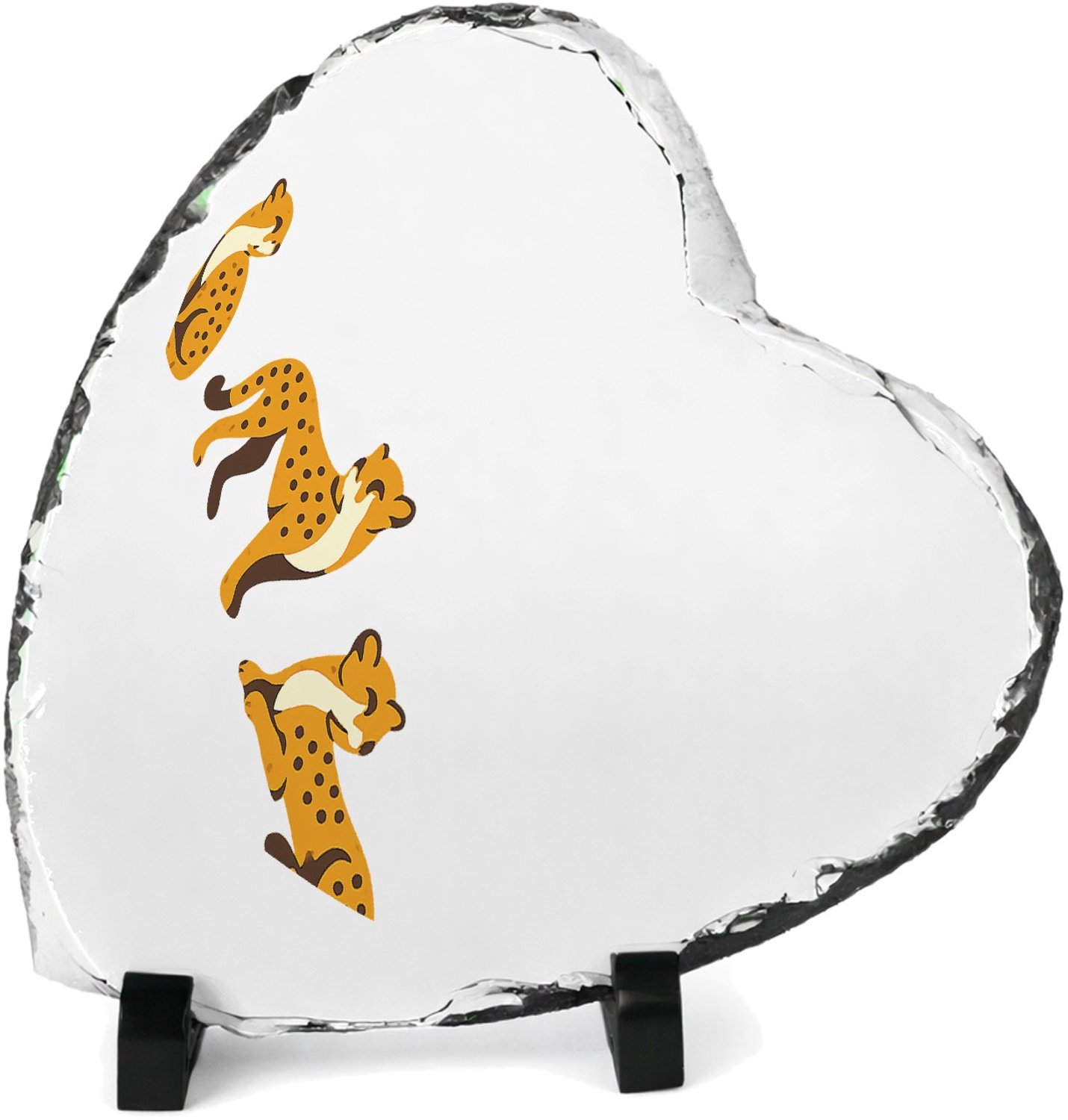 Mr Cadeautjes Leisteen hart 14 x 14 - design Een rustige reeks kleine dieren in verschillende poses met v | cadeau Wit
