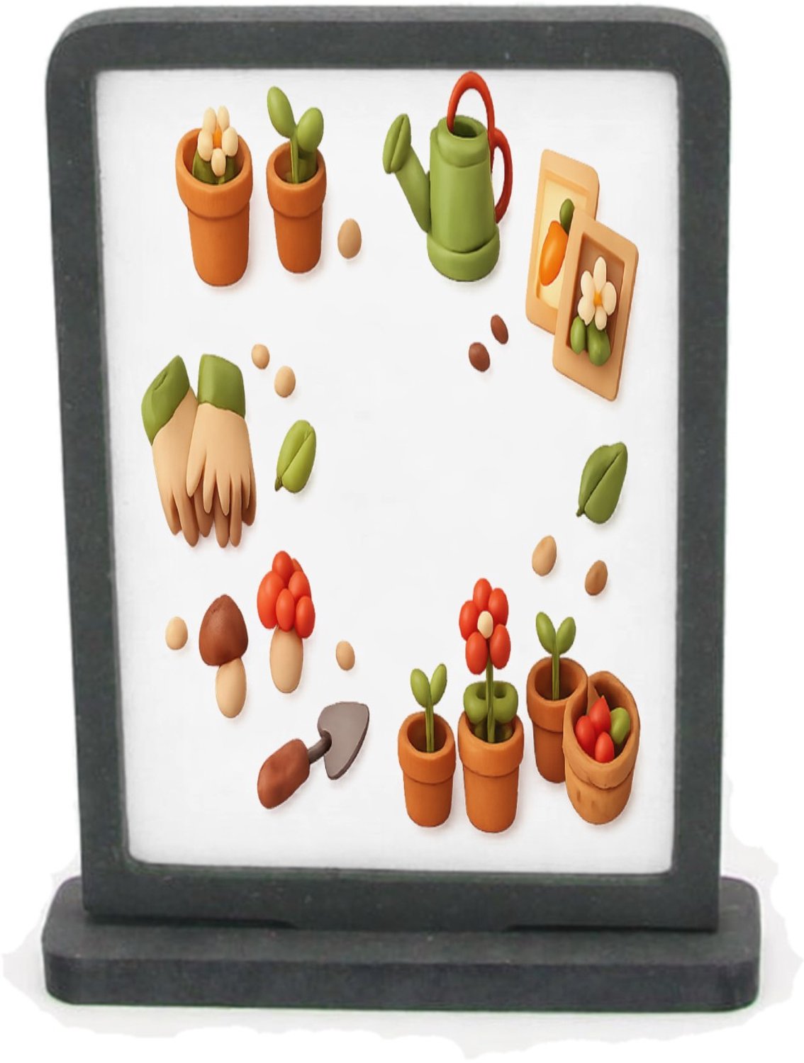 Mr Cadeautjes Houten fotolijst rechthoek met MDF inleg - design Een speelse verzameling van kleine tuin- en natuurminiaturen | cadeau Wit