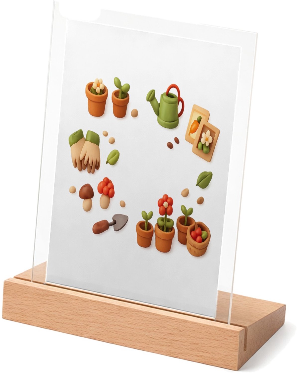 Mr Cadeautjes Glasframe met vaste tekst - design Een speelse verzameling van kleine tuin- en natuurminiaturen | cadeau Wit