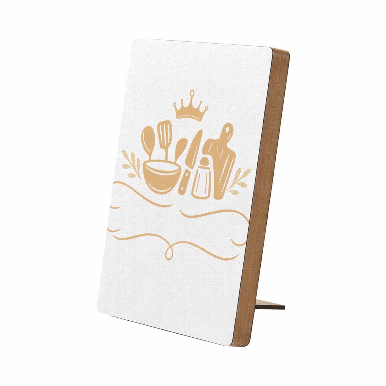 Mr Cadeautjes Glasframe/MDF 12,7 x 17,8 - design Een elegante, humoristische keukenprint met een zelfverzeker | cadeau Wit
