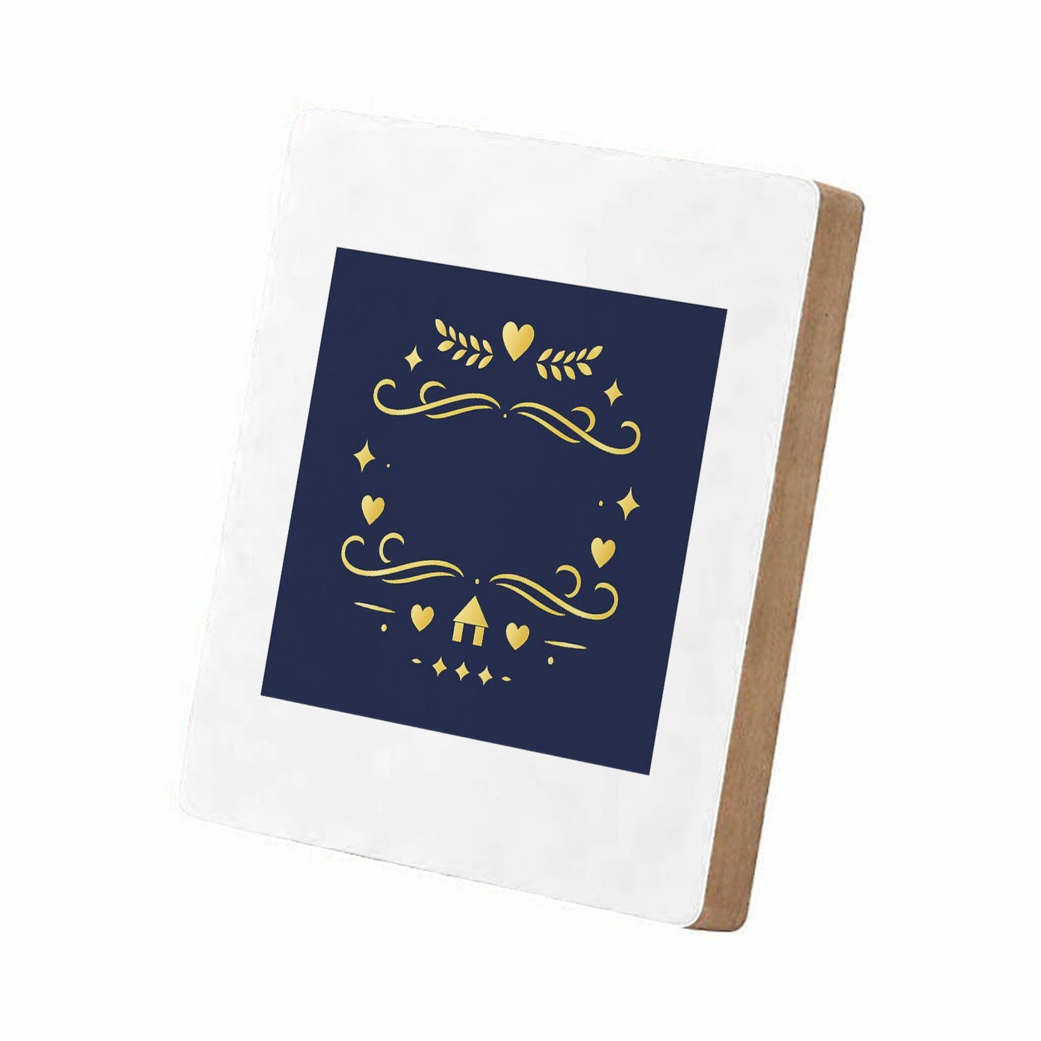 Mr Cadeautjes MDF staande fotolijst 15,2 x 15,2 - design Een elegant cadeau-ontwerp met een warme familieboodschap en | cadeau Wit