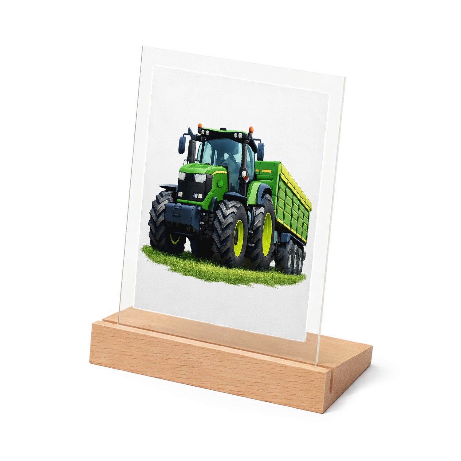 Mr Cadeautjes Glasframe met vaste tekst - design Een krachtig werkvoertuig in een andere natuurlijke setting | cadeau Wit
