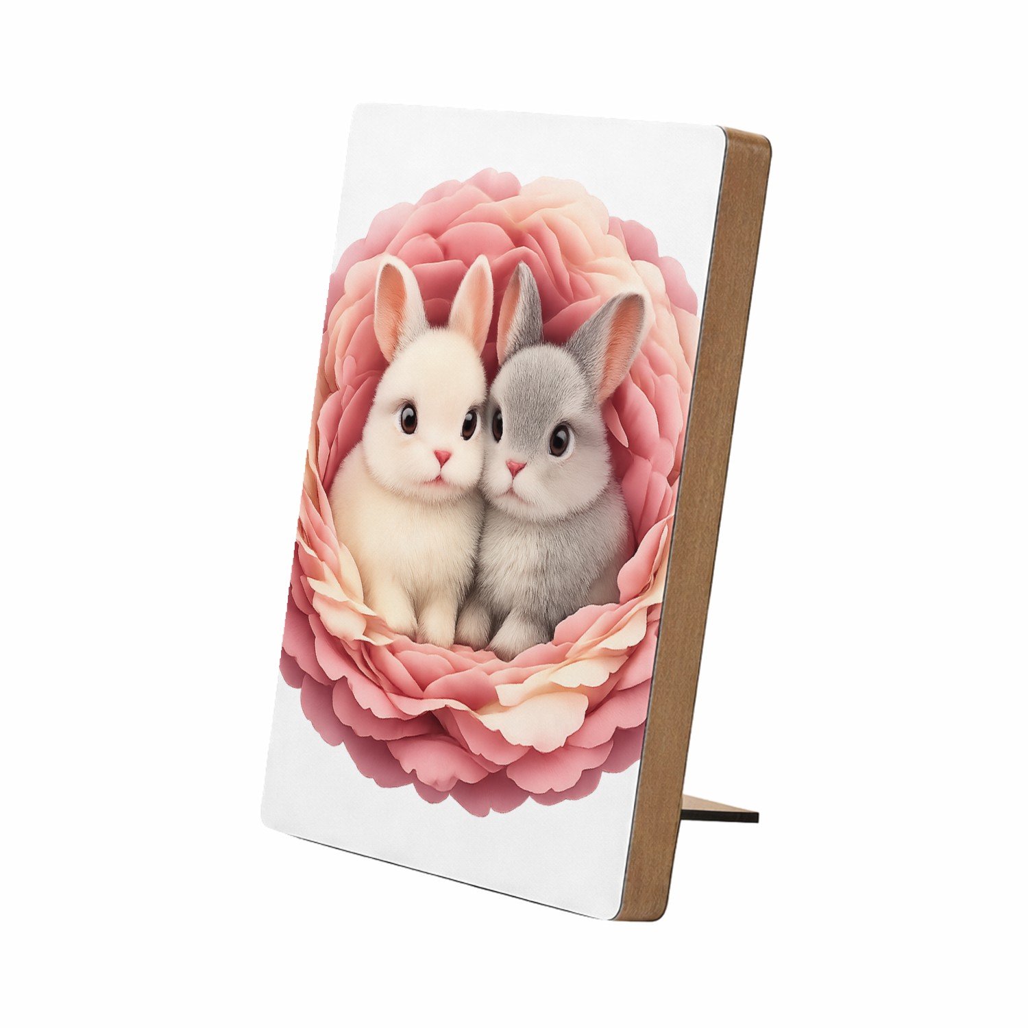 Mr Cadeautjes Glasframe/MDF 12,7 x 17,8 - design Een knusse dierenprint met een vergelijkbaar omlijstend nest | cadeau Wit