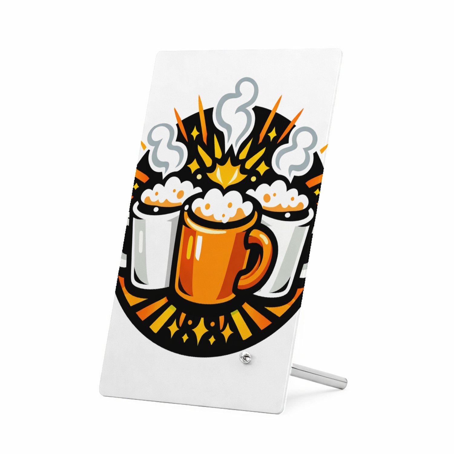 Mr Cadeautjes Glasframe 11 x 16 - design Een humoristische vriendenprint met twee of drie koffiemokke | cadeau Wit