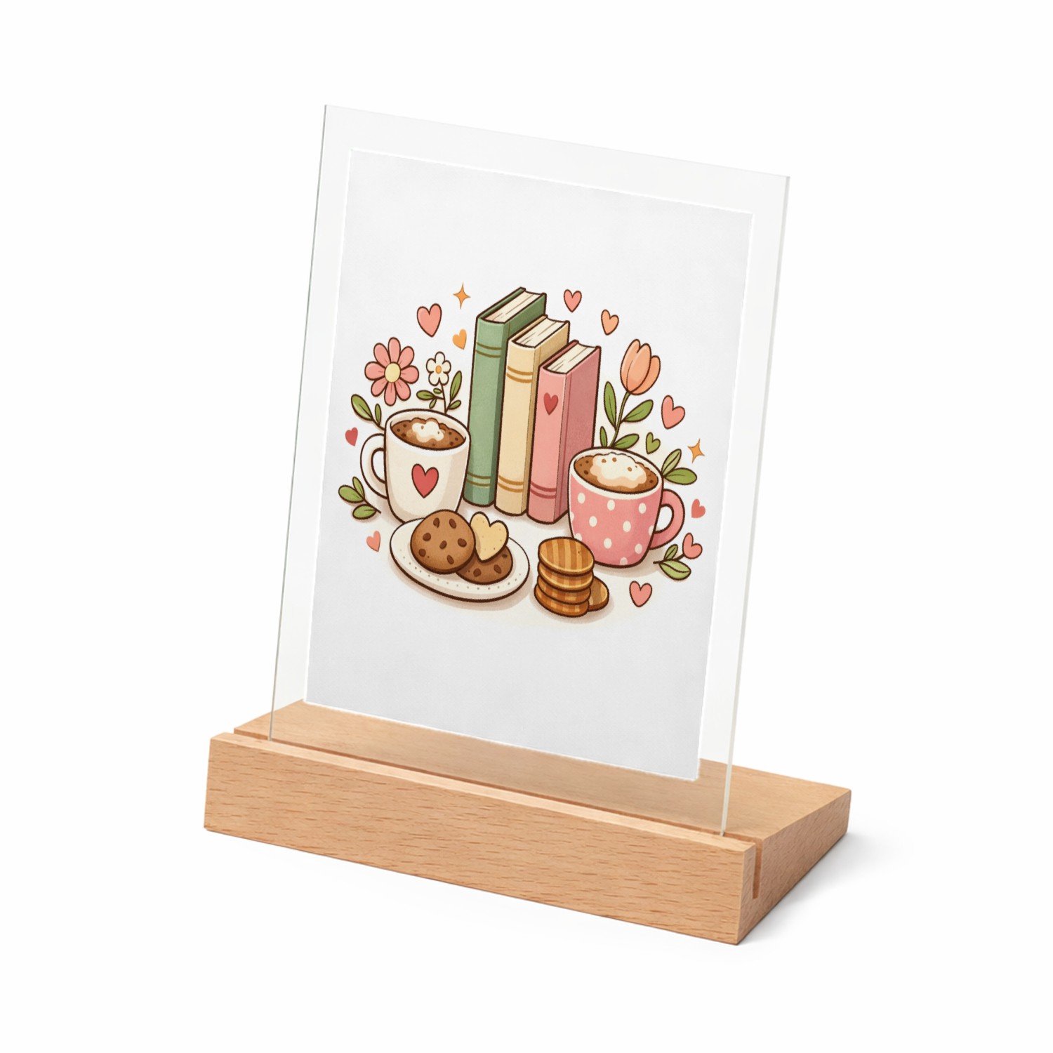 Mr Cadeautjes Glasframe met vaste tekst - design Een lieve, afgeronde centrische illustratie met een verzamel | cadeau Wit