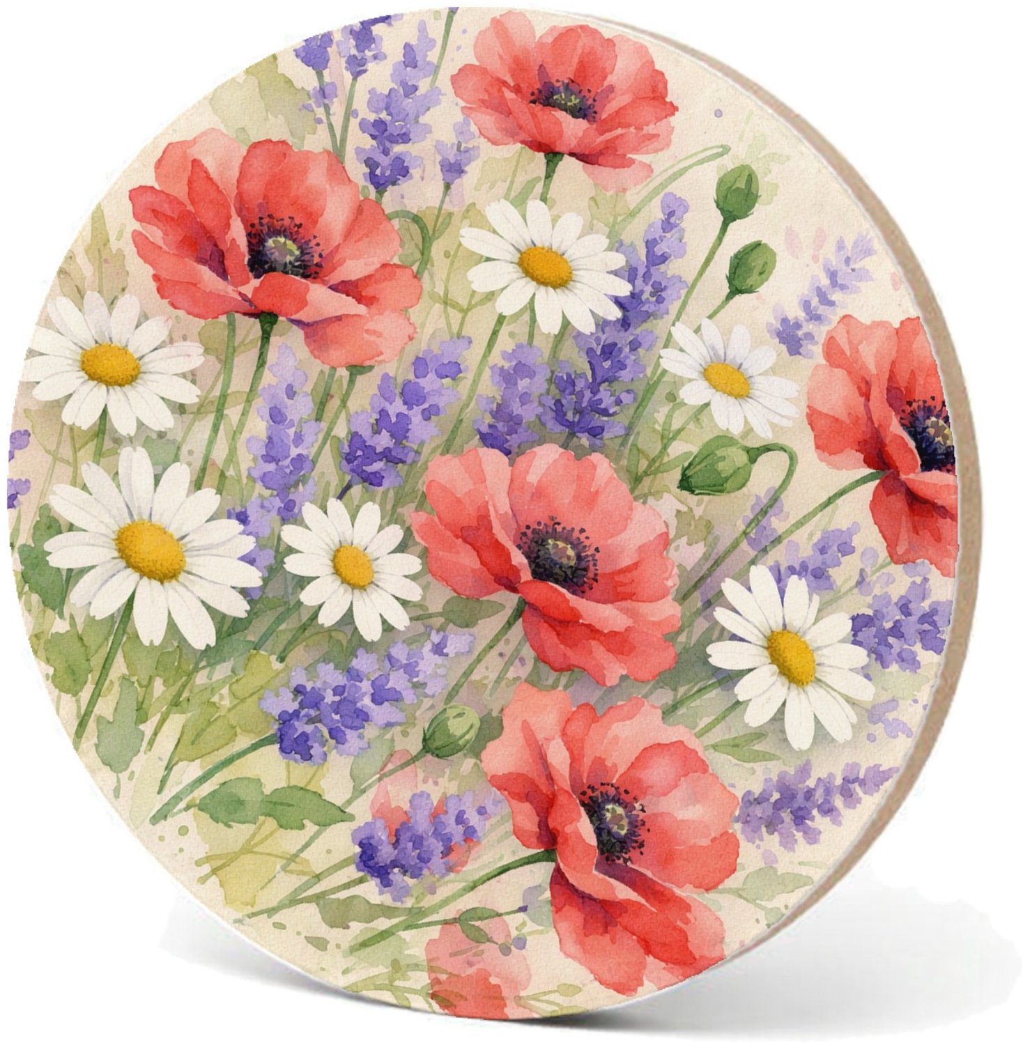 Mr Cadeautjes MDF fotolijst - design Aquarel wilde bloemen | cadeau Wit