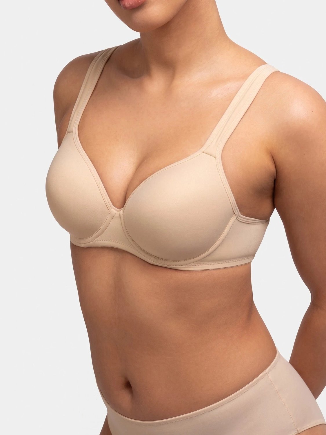 Dorina T-shirt BH met beugel - Rachel - 80A - beige