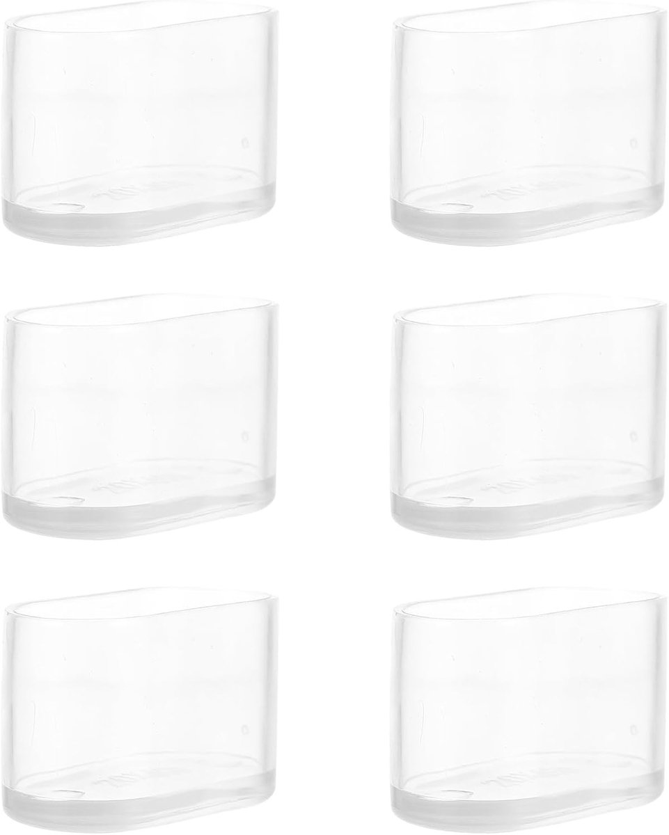24 Stuks Ovalen Siliconen Stoelpootdoppen voor Meubels - Transparante Bescherming voor Vloeren en Meubels, 20x40mm