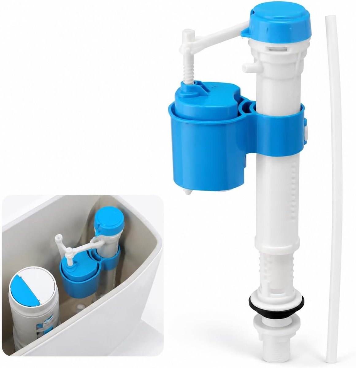 Verstelbaar Toilet Vulventiel voor Hoogdruk Cisternen - Terugstroompreventie en Waterbesparing voor Badkameronderhoud