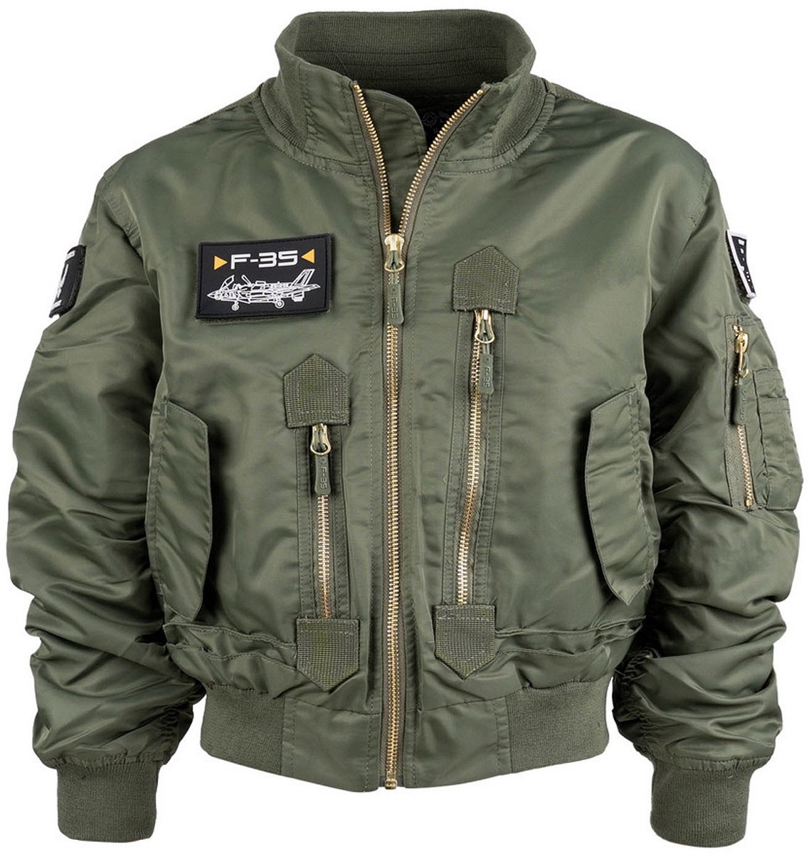 Kinder - F-35 Flight Jacket - Maat 122-128 - Groen